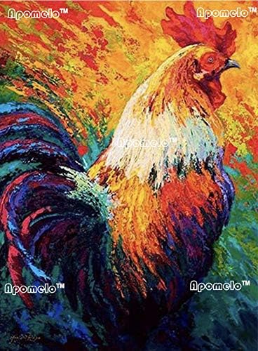 Apomelo 12 × 16 אינץ 'ערכות ציור יהלומים ציור תרנגולת ציור יהלום לפי מספרים ערכת אמנות יהלום עוף ריינסטון, תרנגול יפה