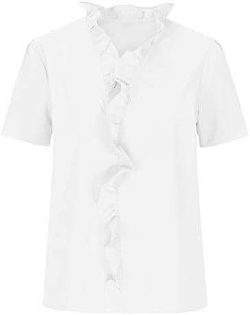 סתיו בנות עליונות בקיץ 2023 שרוול קצר ארוך צווארון עמוק V צוואר פפלום חולצה חולצה רגילה לנשים SC SC