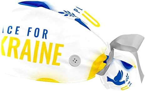 תומכים באוקראינה 2 יח 'כובעי בופנט מתכווננים עם כפתורים וכיסויי עניבת ראש סרט זיעה