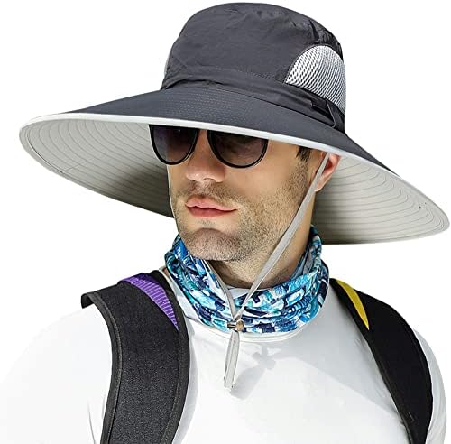 【גודל גדול XXL וגברים רחבים】 כובעי שמש לגברים, 【UPF50+אטום למים】 דלי דלי לוגד לטיולים לטיולים בחוף ספארי