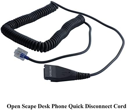 Ovislink Unify OpenScape שולחן אוזניות תואמות טלפון, אוזניות מבטלות רעש כפולות עם כבל ניתוק מהיר תחתון למוקד