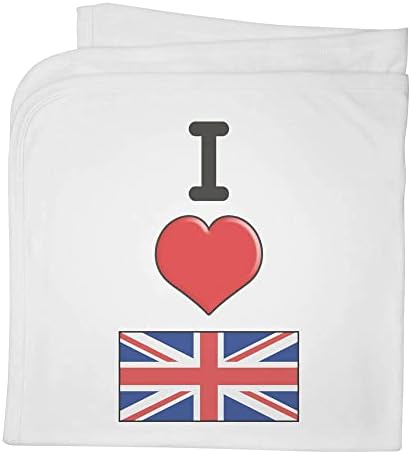 Azeeda 'אני אוהב את בריטניה' שמיכה / צעיף כותנה כותנה