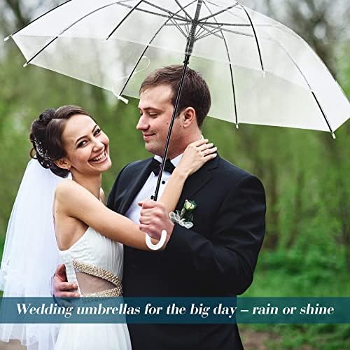 20 מטריות חתונה עם חפיסות עם j מטריות מקל אטום לרוח מטריית בועה גדולה למבוגרים ילדים גשם