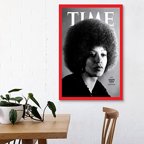 Superyufeng Angela Davis Time Magazine בד אמנות פוסטר ואמנות קיר תמונה מודרנית מודרנית כרזות תפאורה לחדר שינה 16x24 אינץ