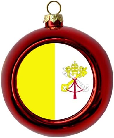 דגל של הכס הקדוש הוותיקן מצחיק חג המולד כדור עץ קישוטי סלבריטאים פנים אדום חג המולד כדור חג המולד כדורי מם