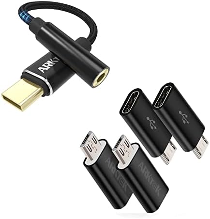 Arktek USB C מתאם- מיקרו USB ל- USB C ו- 3.5 ממ ל- USB C מתאם שקע שמע