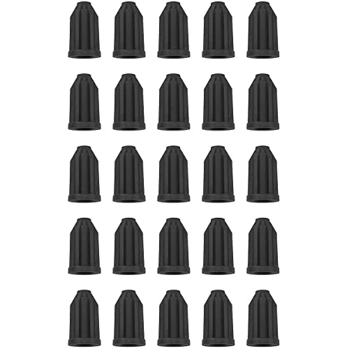 25 יחידות פלסטיק גלגלית גזע שקע מוסיף כובעים, פלסטיק גלגלית שקע שרוול עגול מוסיף, גלגלית שקע שרוול עגול מוסיף, שחור