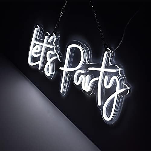 מכתב ניאון דקורטיבי למסיבה Let's Party Led Led Neon Light Box שלט LED מותאם אישית שלט ניאון לחתונה, מסיבת ילדים, מסיבת חברים