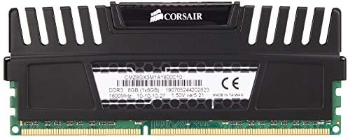 Corsair CMZ8GX3M1A1600C10 VENGEANCE 8GB DDR3 1600 MHz זיכרון שולחן עבודה 1.5V