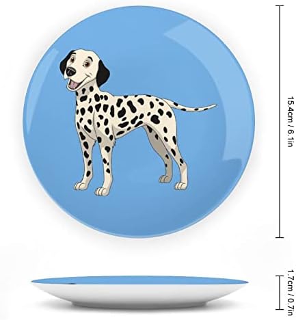 צלחת דקורטיבית של כלב דלמטי מצחיק עם מעמד עצם בהתאמה אישית צלחת ביתית סין למטבח סלון ביתי