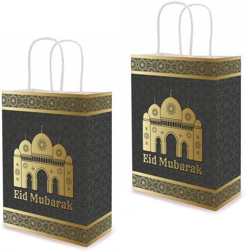 Crawprop Eid Mubarak שקיות נייר מסיבה שקיות מתנה לנייר שקיות מתנה נייר ציוד מסיבות רמדאן מוסלמי.