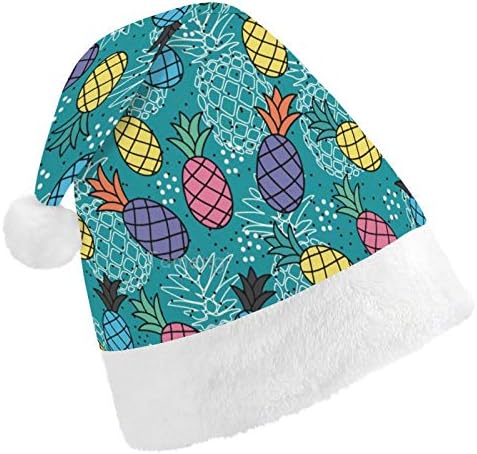 חג המולד סנטה כובע, צבעוני אננס חג המולד חג כובע למבוגרים, יוניסקס נוחות חג המולד כובעי לשנה חדשה חגיגי תלבושות חג מסיבת אירוע