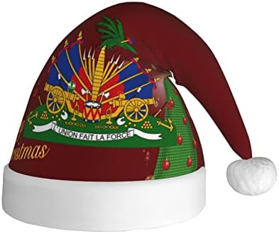 מעיל של זרועות של האיטי מצחיק מבוגרים קטיפה סנטה כובע חג המולד כובע לנשים & מגבר; גברים חג המולד חג כובע