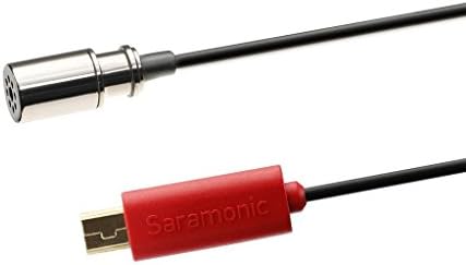 Saramonic Sr-GMX1 פלטינה Lavalier Clip-on Microphone עם קליפ דש, קצף ושמחה קדמית פרוותית