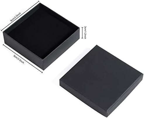 תכשיטים שחור תכשיטי קופסות בתפזורת 12 חבילות, תכשיטי אריזת מתנה עם קצף, קטן תכשיטי קופסות מתנות, 3.5 דְמוּי 3.5 דְמוּי