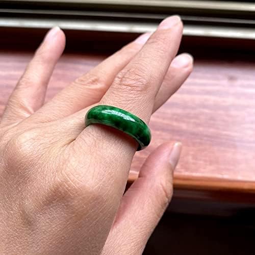 אמיתי ירוק ירקן טבעת להקת עבור נשים גברים סיני טבעי מזל טוב תכשיטי ידיתטבעות