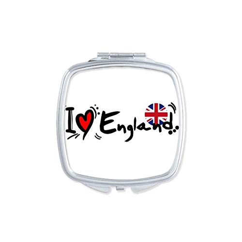 אני אוהב אנגליה עולם דגל לב מראה נייד קומפקטי כיס איפור כפול צדדי זכוכית