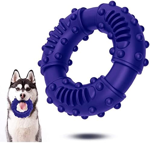 Slakkenreis צעצוע כלבים סופר עמיד, גומי קשה ביותר, לועס כיף, אימון כחול בגודל אחד