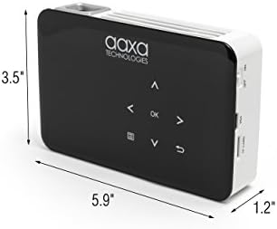 AAXA P300 NEO MINI LED מקרן עם סוללה נטענת של 2.5 שעות, נגן מדיה משולב, HDMI/MINI VGA/USB/MICROSD כניסות,