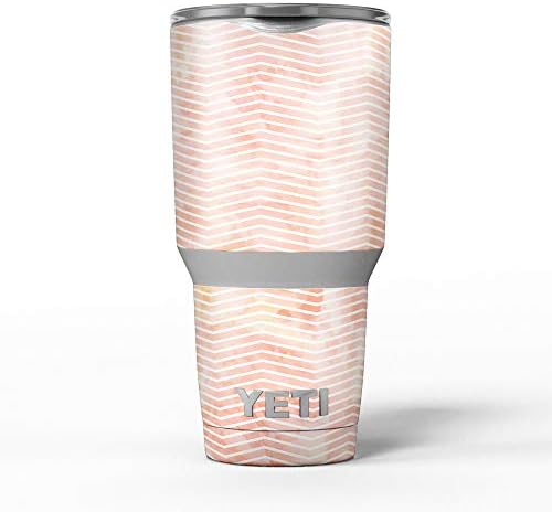עיצוב Skinz משטח הגראנג 'משמש עם שברון - ערכת עטיפת ויניל מדבקות עור תואמת לכוס הכוס של Coolber Cooler יותר של Yeti Rambler