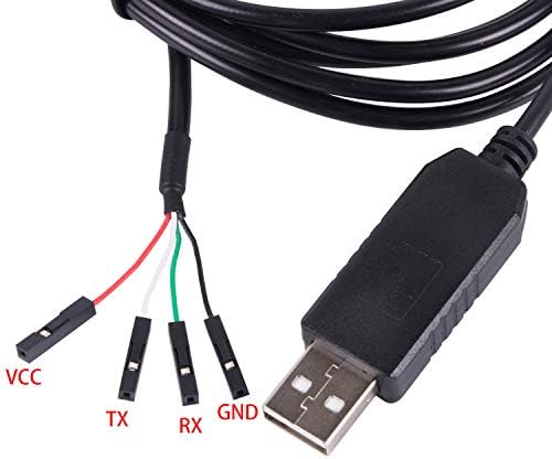 USB ל- TTL סידורי 5V 3.3V מתאם כבל TX RX VCC GND PINOUT עם 4 סיכה 0.1 אינץ