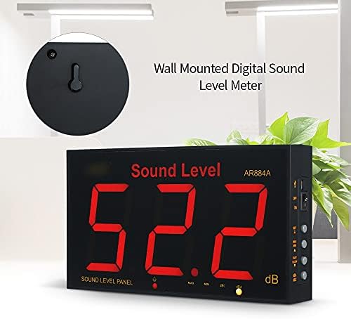 Walnuta Wall רכוב 30-130dB דיגיטלי Noisemeter Decibel Ponitering Tester Tester Fey Sound Meter עם מסך LCD גדול