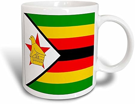 3drose zimbabwe דגל-שני טון ספל שחור, 11 אונקיה, צבעוני