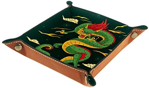 Lyetny Green Green Dragon Chine Shine Shation Agray תיבת אחסון מיטה מיטה קאדי שולחן עבודה מגש החלפת ארנק מפתח