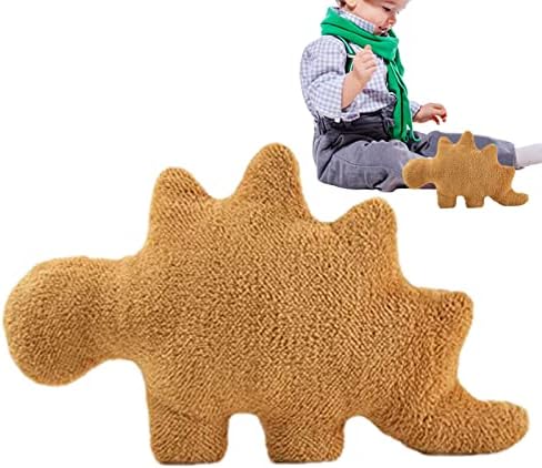 Lippsy Dino Nugget קטיפה של בעלי חיים ממולאים, צעצוע כרית דינוזאור רך, זורק כרית דינו מתנה קטיפה לילדים