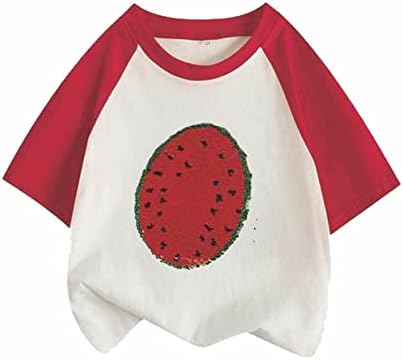 פעוטות ילדים בנות תינוקות מתנות לילדים מחליפים פאייטים הפוך חולצה חולצת אבטיח צמרות פעוטות ילדה סיבתית