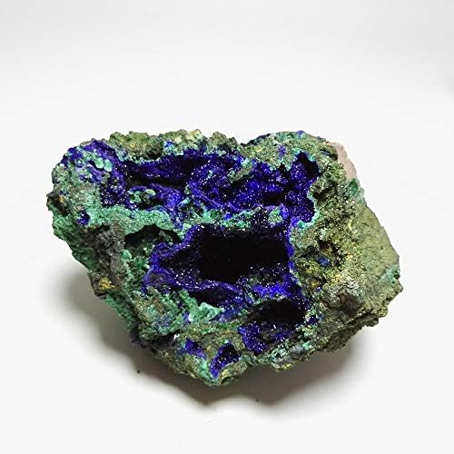 Ziyun 1pc צבע כחול גדול גולמי גולמי גולמי מחוספס רייקי אזוריט ירוק מלאכיט קריסטל קוורץ מדגימים מינרלים אשכול לשבע צ'אקרות רייקי