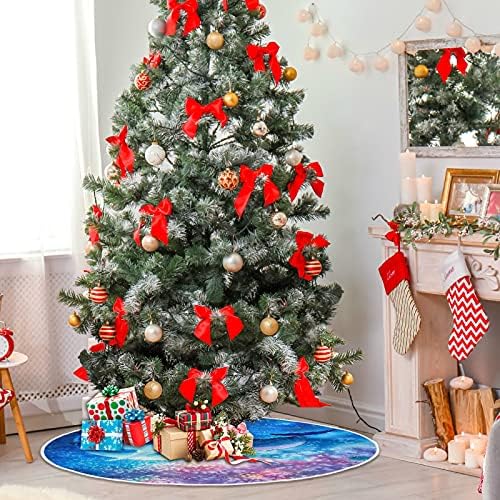 חצאית עץ חג המולד של Oarencol צלילה צבעונית חלל כוכבים חצאית עץ חג המולד 36 אינץ