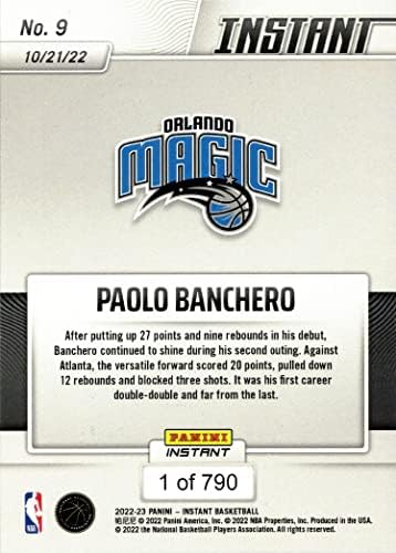 2022-23 כדורסל מיידי של פאניני 9 קסם כרטיס טירון פאולו באנצ'רו - רק 790 תוצרת