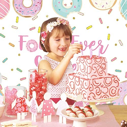 בלימס ארבע תפאורה מתוקה אי פעם לבנות מפלגת יום הולדת רביעית קישוטי סופגניות נסיכה ילדה ילדה ילדה בת ארבע עוגת