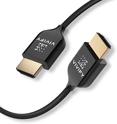 Vivify Fiber Optics Ultra Slim Extra Extry Hdmi 65 ft 4K 60Hz HDMI 2.0 UL1 VW1 XENOS W30 כבל מוסמך תואם ל- Apple TV