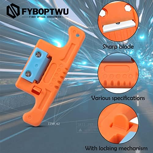 Fyboptwu - 5 חשפנית תיל סיבי אופטיק חפשת סרט נייד כלי שחבור כבל אורך אורך עבור חוט סיבים של 1.9-3.0 ממ, כתום 1 pc