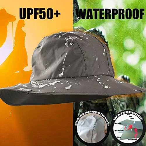 כובע גשם כבד אטום למים עמיד למים אטום למים עם רצועה מתכווננת XL במיוחד גדול גדול גודל ראש גודל רוחב גברים ונשים