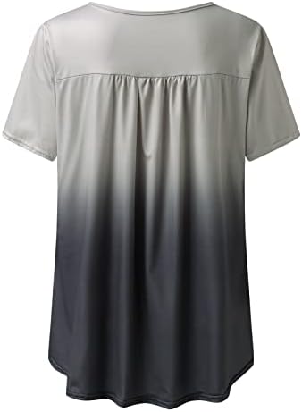 מקרית חולצות לנשים נשים בתוספת גודל שיפוע מודפס צווארון קצר שרוול חולצות כפתור סוודר נשים של חולצות