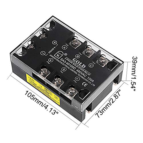 ציוד חשמלי וציוד SA340100D 4-32VDC עד 480VAC 100A תלת פאזי מודול ממסר מצב מוצק DC ל- AC