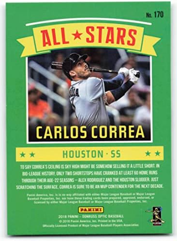 2018 Donruss Optic 170 Carlos Correa Astros All Star כרטיס בייסבול
