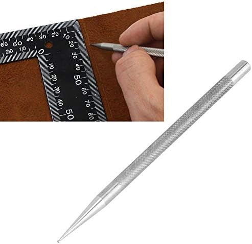 עט סימון עור של זיני, 1 מחשב עגול עגול מעקב עור ונירוסטה מעקב וקו מיקום עט עט DIY לאנשי מקצוע מלאכת עור וחובבים