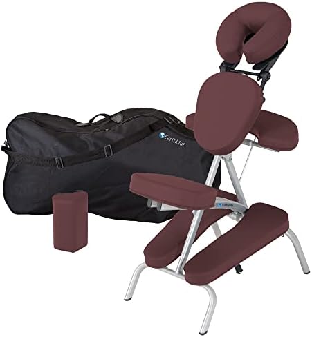 חבילת כיסא עיסוי ניידת של Earthlite מערבולת - נייד, קומפקטי, חזק וקל משקל כולל. מארז נשיאה, כרית עצם החזה ורצועה