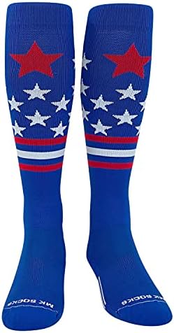 גרביים עם דגל ארצות הברית, כוכבים אדומים לבנים ופסים, גרבי ספורט ארוכים בגובה הברך
