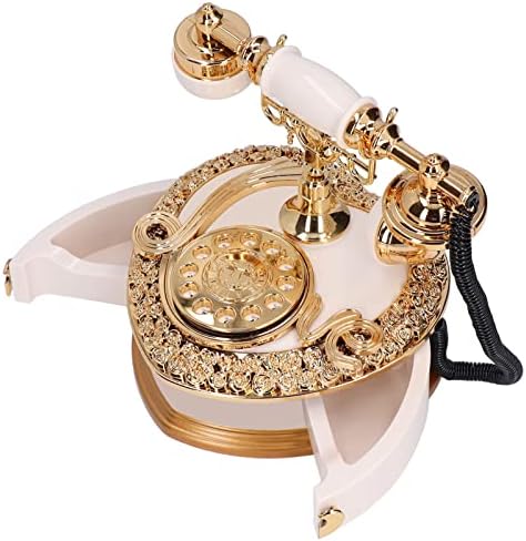 תיבת מוסיקה טלפונית רטרו של Yuehuam, צורת לב, דגם טלפון קופסא קופסת תכשיטים תכשיטים קישוטי טלפון דקורטיביים מתנה