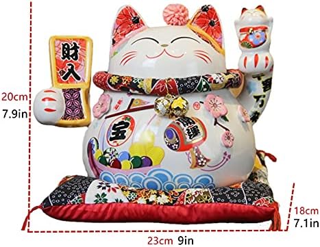 Fayang Maneki Neko, Lucky Fortune Cat, 8 Controling Ceramic Maneki Neko, חתול מזל גדול, חתול ברי מזל יפני,