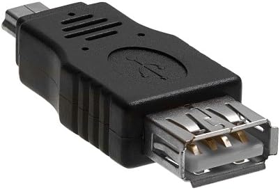 CMPLE - מיני USB 2.0 זכר למחבר נשי USB, ממיר USB נקבה עד מיני USB לממיר GPS, סמארטפון - שחור