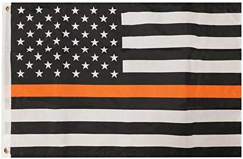 סופרסטור סיטונאי אמריקאי ארהב דק כתום קו 2x3 2'x3 'באנר בית גרומט ניילון דגל פולי דגל