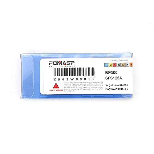 Fomasp GTN-3 CNC חריץ קרביד מוסיף פלדה מתאימה ל- SPB326 כלי חיתוך מחרטה, ציפוי צהוב CVD, 10 יחידות