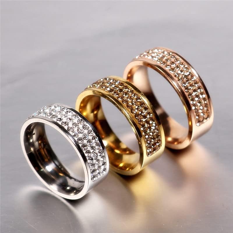 קולסו רוז זהב המותג המפורסם זירקון טבעת 8 מ מ חצי מעגל שלוש שורות קריסטל 316 ליטר טבעות אצבע לנשים גברים-68924