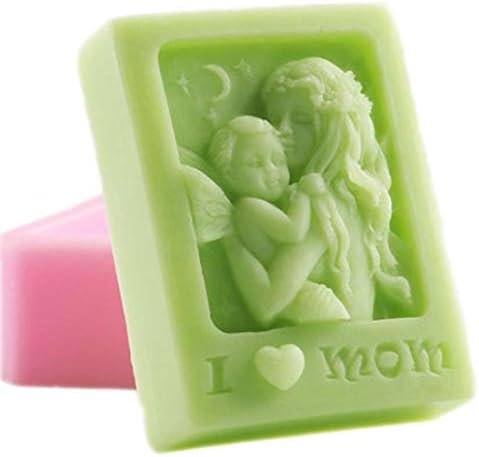 אני אוהב אמא ואמא ותינוק מלבן לבן סיליקון סיליקון תבניות סבון מלאכה עובש אמנות